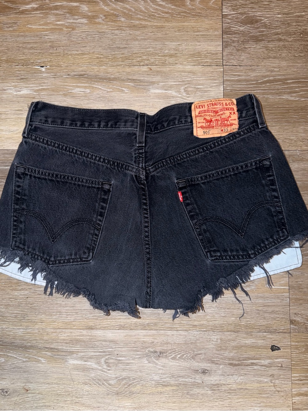 vintage LEVI’s black denim shorts